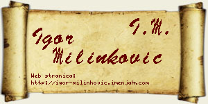 Igor Milinković vizit kartica